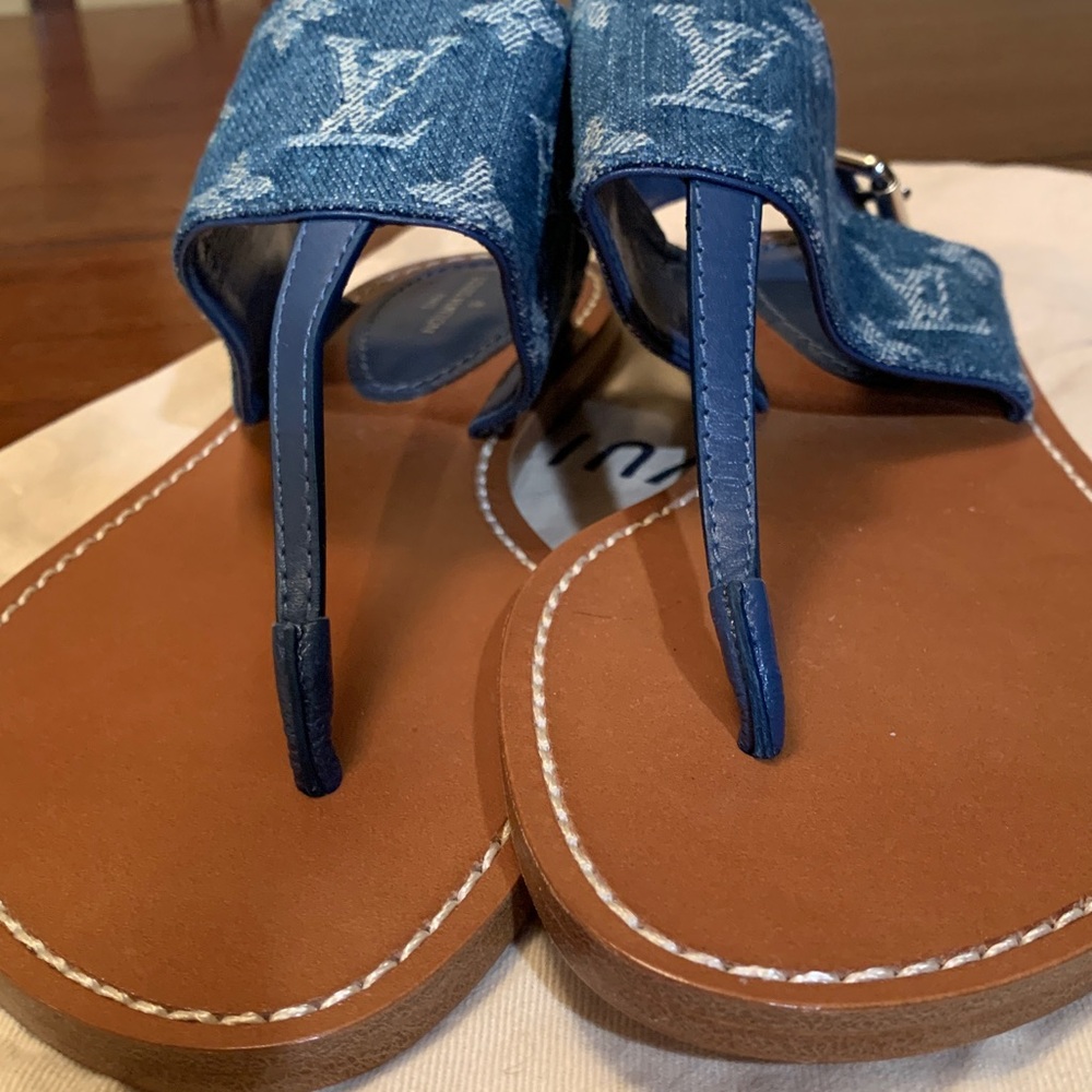 Rare brand new authentic denim collection Louis Vuitton sandals size 37 ( US 7) - Picture 7 of 17